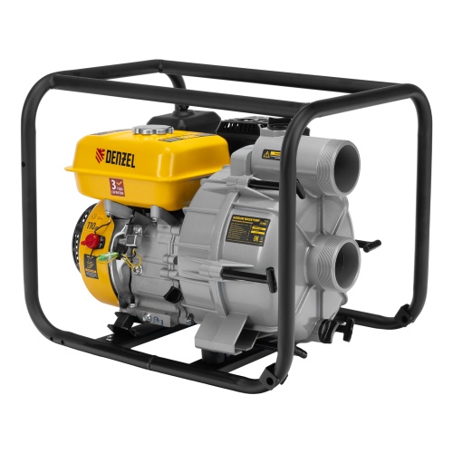 Мотопомпа бензиновая для грязной воды PX-80D7, 7 л.с., 3", 1300 л/мин, глуб 8 м,напор 30 м Denzel фото 2