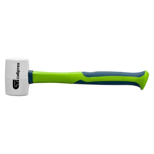 Киянка резиновая, 225 г, белая резина, фибергласовая рукоятка Сибртех фото 2