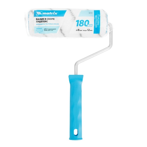 Валик "Грейтекс", 180 мм, ворс 12 мм, D 48 мм, D ручки 8 мм, полиакрил Matrix фото 6