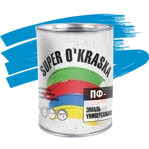 Эмаль Super Okraska ПФ-115 голубая глянцевая 1,9 кг