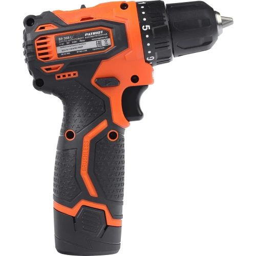 Дрель-шуруповерт аккумуляторная Patriot BR 368Li две АКБ Li Ion 12В 2 0 Ач 45Нм 2 скорости 180201368 фото 4