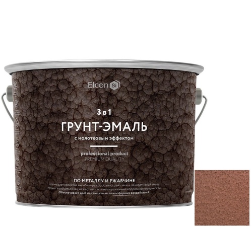 Грунт-эмаль Elcon Smith 3 в 1 с молотковым эффектом медь 2 кг