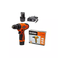 Дрель аккумуляторная Gramex HCD-12-1 (12В, пат-10мм, 2 скорости, аккум Li-Ion 2,0 А/ч) картон, 1 акк (1/20) 018142