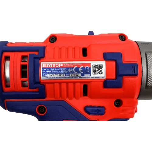 Аккумуляторная ударная дрель-шуруповерт emtop 20 В, скорость холостого хода: 0-400/0-1500 об/мин, максимальная частота ударов: 22500 об/мин ECIDL6200128 фото 8 Аккумуляторная ударная дрель-шуруповерт emtop 20 В, скорость холостого хода: 0-400/0-1500 об/мин, максимальная частота ударов: 22500 об/мин ECIDL6200128 фото 8