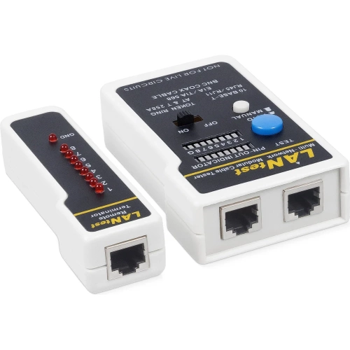 Тестер для витой пары Cabeus с переходниками для коаксиального кабеля HT-519CT фото 3