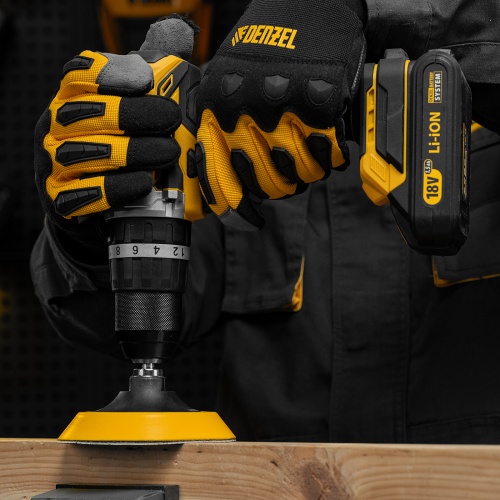 Тарелка опорная для дрели и УШМ с липучкой, 115 мм, мягкая, с адаптером c М14 на d8 Denzel фото 9