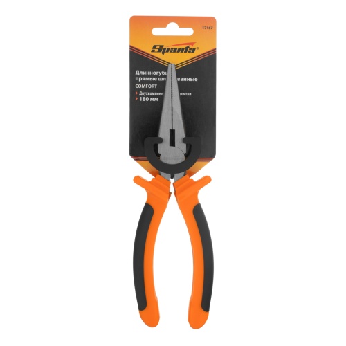Длинногубцы прямые Comfort, 180 мм, шлифованные, двухкомпонентные рукоятки Sparta фото 6