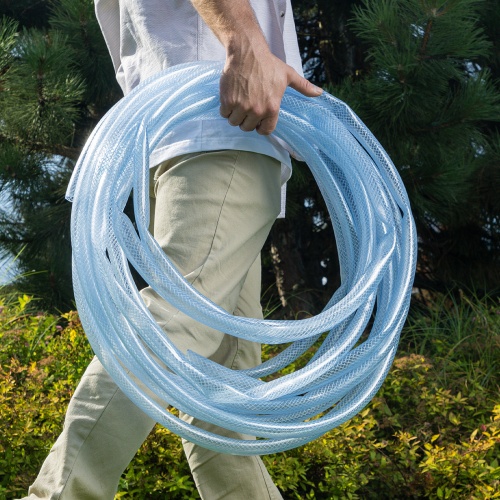 Шланг поливочный прозрачный армированный 3-х слойный, 3/4", 25 м Palisad фото 5