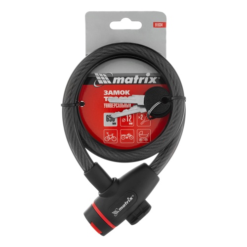 Замок тросовый универсальный, 12 х 650 мм Matrix фото 5