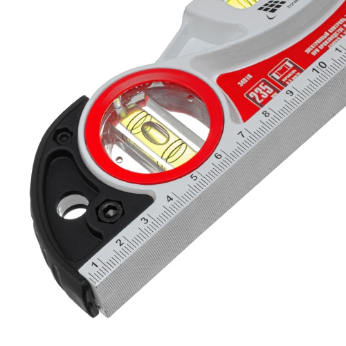 Уровень алюминиевый литой, фрезерованный, 3 глазка, две ударные площадки, 235 мм Matrix фото 8