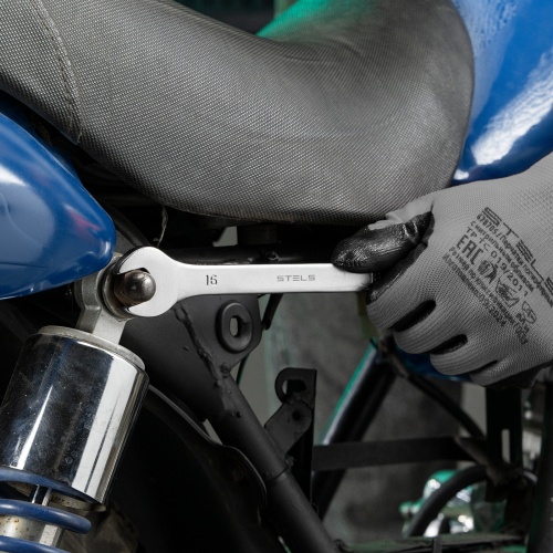 Ключ комбинированный, 16 мм, CrV, матовый хром Stels фото 7