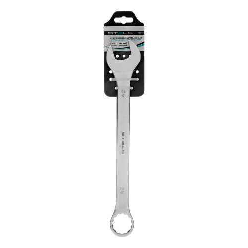 Ключ комбинированный, 24 мм, CrV, матовый хром Stels фото 5
