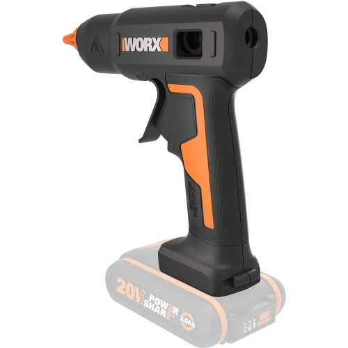 Аккумуляторный клеевой пистолет WORX 20 В, без акб и зу WX045.9 фото 4