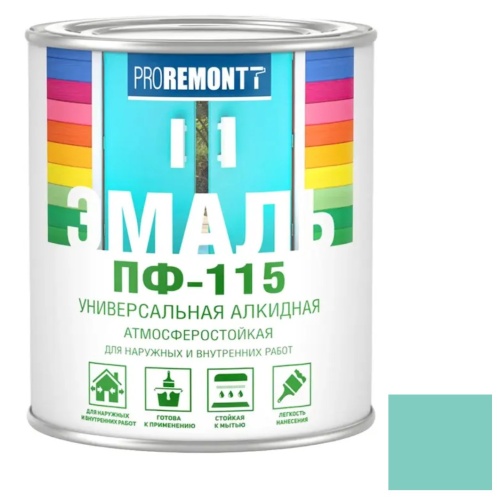 Эмаль Proremontt ПФ-115 RAL 6027 мятная 0,9 кг Эмаль Proremontt ПФ-115 RAL 6027 мятная 0,9 кг