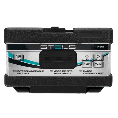 Набор бит HEX, шестигранный хвостовик 1/2'', CrV, 10 мм, 15 предметов Stels фото 11