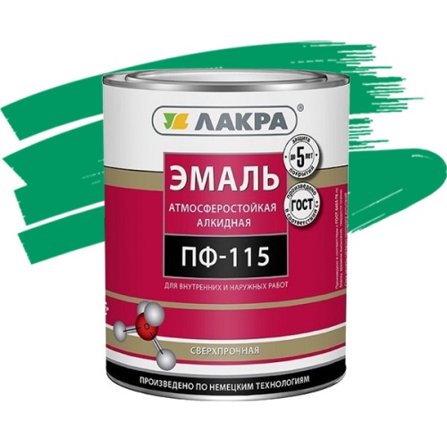 Эмаль Лакра ПФ-115 ярко-зеленая 1 кг