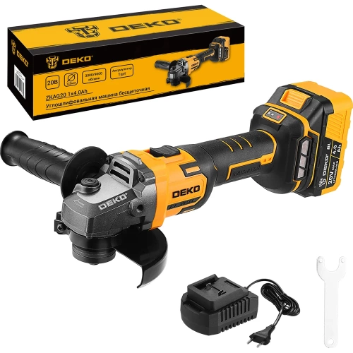 Углошлифовальная машина бесщеточная DEKO ZKAG20, 20В, 1x4.0Ач 084-1044 Углошлифовальная машина бесщеточная DEKO ZKAG20, 20В, 1x4.0Ач 084-1044