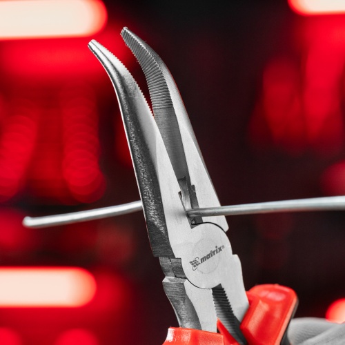 Длинногубцы изогнутые Nickel, 180 мм, никелированные, двухкомпонентные рукоятки Matrix фото 9 Длинногубцы изогнутые Nickel, 180 мм, никелированные, двухкомпонентные рукоятки Matrix фото 9