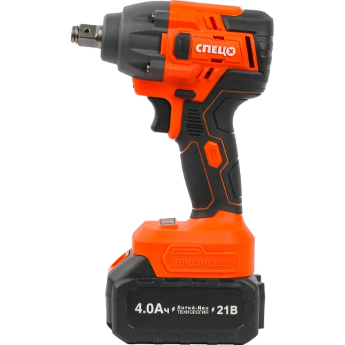 Набор Гайковерт ударный Спец БАГ-21-Б, (бесщеточный двигатель),21В,1аккум *4,0Ач,скорость0-1400/0-2400 об/ми, частота ударов 0-2200/0-3200уд/мин,макс крут момент 350Нм, подсведка,зарядка 4ч,кейс, цв.кор + Перчатки СПЕЦ-4133/ВС-136-0272-01 фото 6 Набор Гайковерт ударный Спец БАГ-21-Б, (бесщеточный двигатель),21В,1аккум *4,0Ач,скорость0-1400/0-2400 об/ми, частота ударов 0-2200/0-3200уд/мин,макс крут момент 350Нм, подсведка,зарядка 4ч,кейс, цв.кор + Перчатки СПЕЦ-4133/ВС-136-0272-01 фото 6