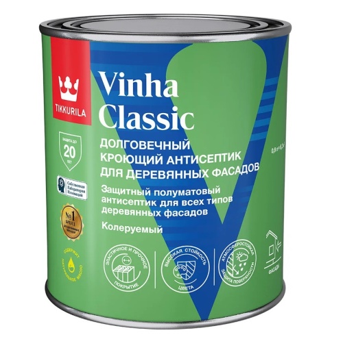 Антисептик кроющий Tikkurila Vinha Classic База VC полуматовый 0,9 л