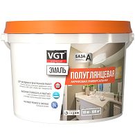 Эмаль универсальная VGT База А полуглянцевая супербелая 10 кг