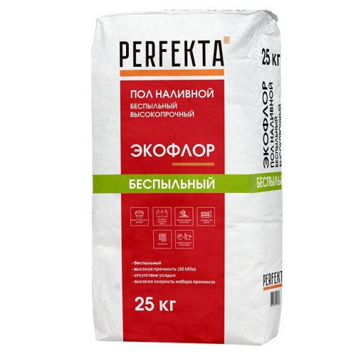 Пол наливной беспыльный высокопрочный Perfekta Экофлор 25 кг