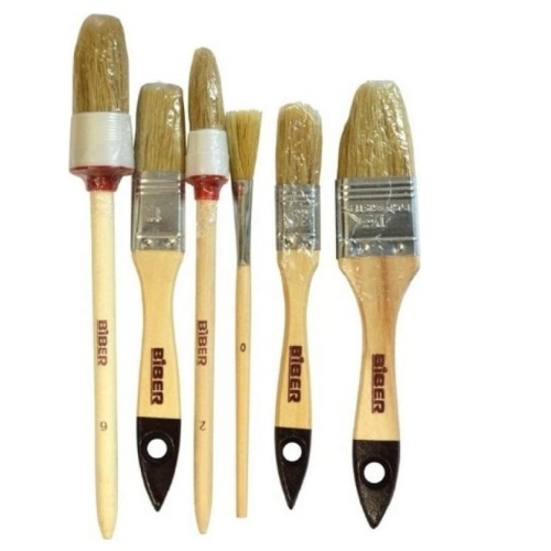 Набор кистей Biber 31403 флейцевые натуральная щетина 6 шт фото 4