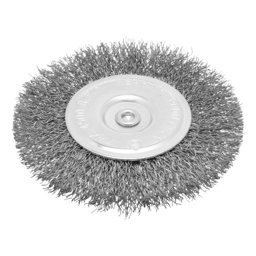 Щетка для дрели 100 мм, плоская со шпилькой, витая проволока Сибртех фото 2