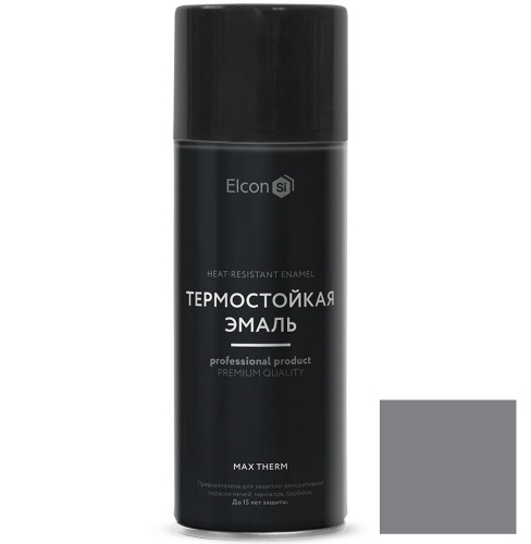 Эмаль термостойкая Elcon Max Therm 700 градусов Ral 9023 графит 520 мл