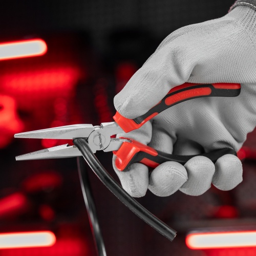 Длинногубцы прямые Nickel, 160 мм, никелированные, двухкомпонентные рукоятки Matrix фото 8