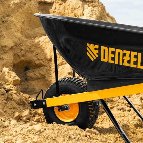 Тачка строительная, усиленная, объем 140 л, 230 кг, колесо 15х6.00-6 Denzel фото 15