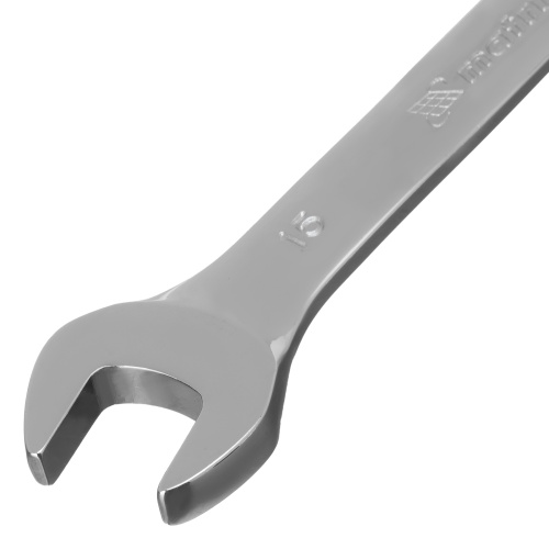Ключ комбинированный трещоточный, 15 мм, CrV, зеркальный хром Matrix Professional фото 3