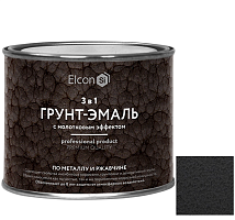 Грунт-эмаль Elcon Smith 3 в 1 с молотковым эффектом чёрная 0,4 кг