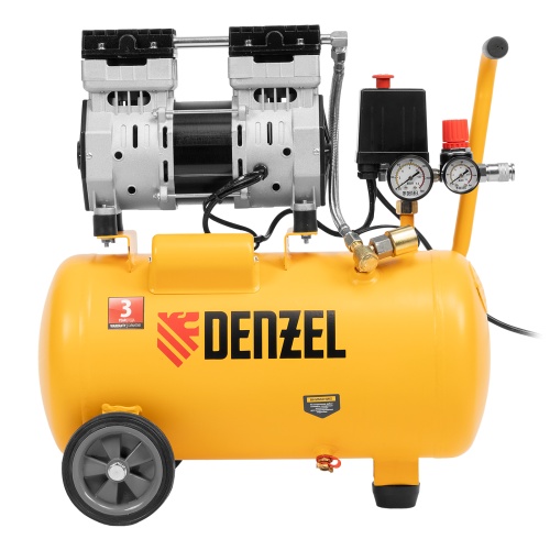 Компрессор DLS950/24 безмаслянный малошумный 950 Вт, 165 л/мин, ресивер 24 л Denzel фото 6