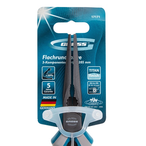 Длинногубцы прямые 205 мм, трехкомпонентные рукоятки Gross фото 4 Длинногубцы прямые 205 мм, трехкомпонентные рукоятки Gross фото 4