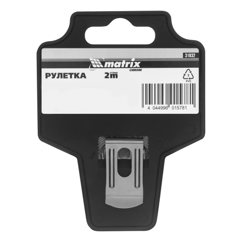 Рулетка Chrom,2 м x 13 мм,хромированный корпус Matrix фото 7