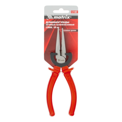 Длинногубцы прямые Econom, 160 мм, шлифованные, пластмассовые рукоятки Matrix фото 6