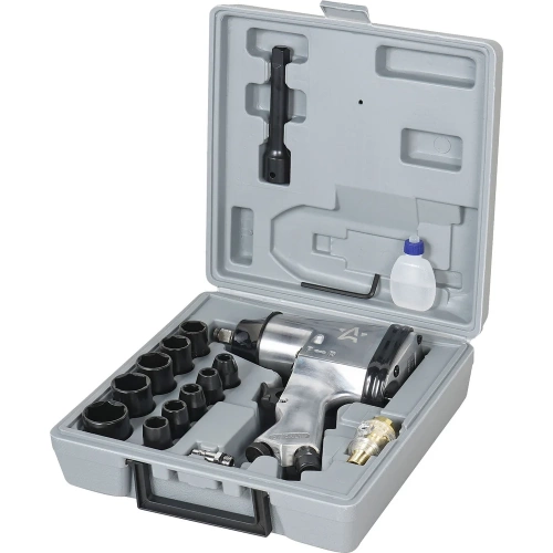 Пневматический ударный гайковерт Airline 1/2"DR 312Нм, с головками, 17 предметов, кейс ATAZ102 фото 7