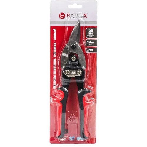 Ножницы по металлу BARTEX леворежущие, 250 мм, CrV, двухкомпонентная ручка, 317091 фото 4