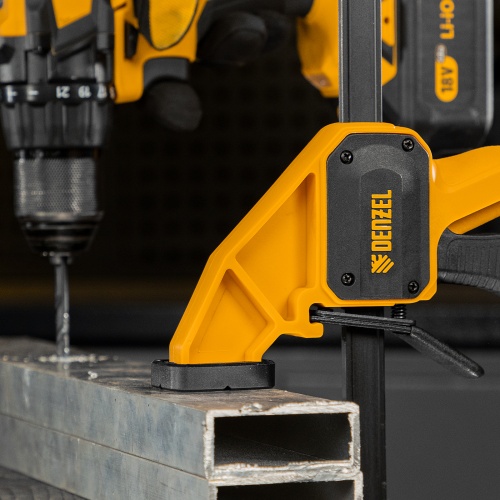 Струбцина F-образная, быстрозажимная, 450 х 80 мм, усиленный нейлоновый корпус Denzel фото 10