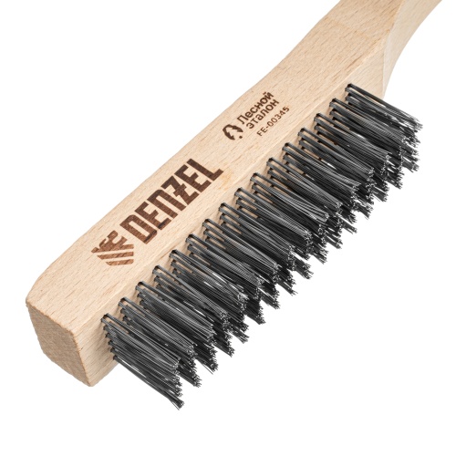 Щетка зачистная 6-и рядная, прямая проволока из нержавеющей стали с деревянной ручкой, EFP// Denzel фото 4