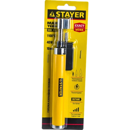 Газовая горелка-карандаш STAYER MaxTerm, регулировка пламени, 1100С 55560 фото 3 Газовая горелка-карандаш STAYER MaxTerm, регулировка пламени, 1100С 55560 фото 3