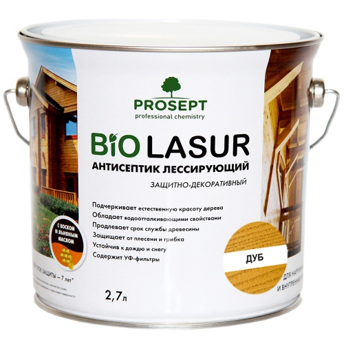 Антисептик лессирующий защитно-декоративный Prosept Bio Lasur 036-2 Дуб 2,7 л