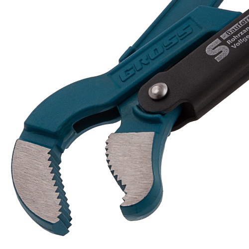 Ключ трубный рычажный 1.5, №2, цельнокованый, CrV, тип "S" Gross фото 3