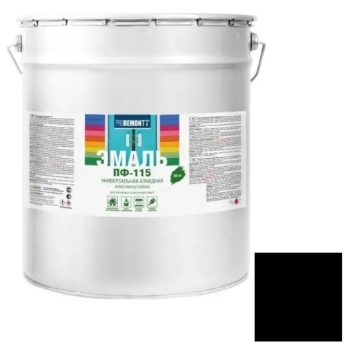 Эмаль Proremontt ПФ-115 черная 20 кг Эмаль Proremontt ПФ-115 черная 20 кг
