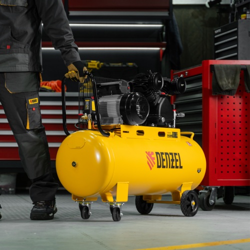 Компрессор воздушный BCV2300/100, ременный привод, 2.3 кВт, 100 литров, 440 л/мин Denzel фото 19