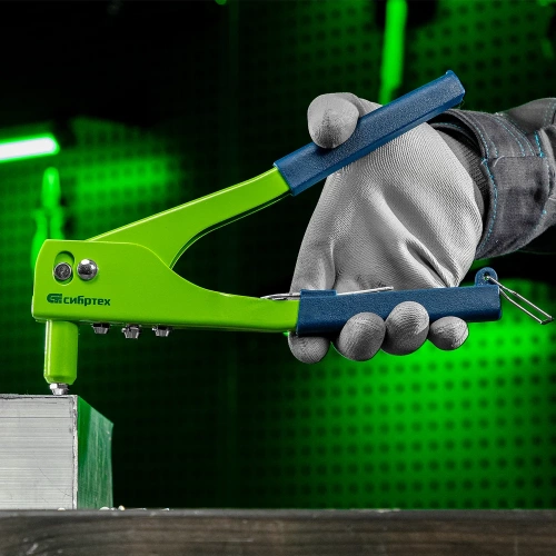 Заклепочник СИБРТЕХ 260 мм, заклепки 2,4-3,2-4,0-4,8 мм 40541 фото 6