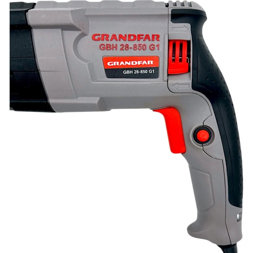 Перфоратор GRANDFAR (щетки 1 пара, зубило плоское 1 шт, пика 1 шт, бур 6/100,8/100,10/100 по 1 шт ) GBH28-850G1 фото 4