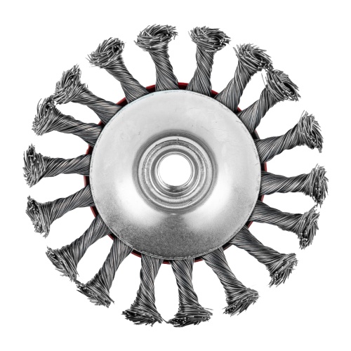 Щетка для УШМ, 115 мм, М14, "тарелка", крученая проволока 0.5 мм Matrix фото 4