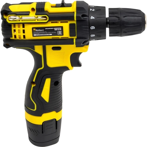 Дрель-шуруповерт аккумуляторная Kolner 12В, 29 Нм, KCD 12/2C, БЗП 0,8-10 мм, 0-350/1350 об/мин, 2 скорости, подсветка 8020100573 фото 9 Дрель-шуруповерт аккумуляторная Kolner 12В, 29 Нм, KCD 12/2C, БЗП 0,8-10 мм, 0-350/1350 об/мин, 2 скорости, подсветка 8020100573 фото 9